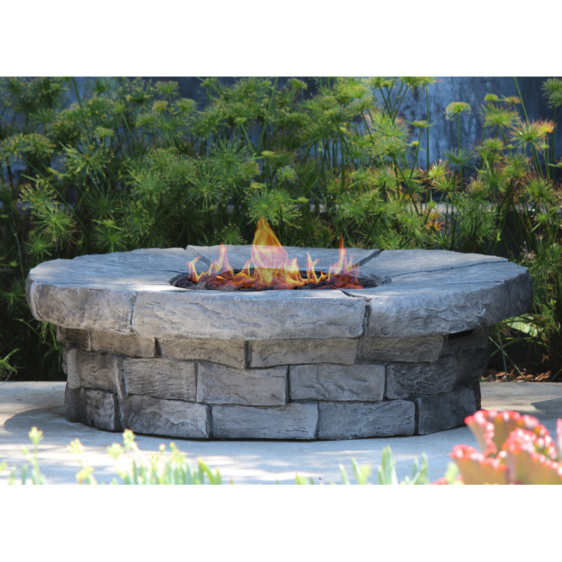 LivingSourceInternational Aurora Concrete Propane/Natural Gas Fire Pit